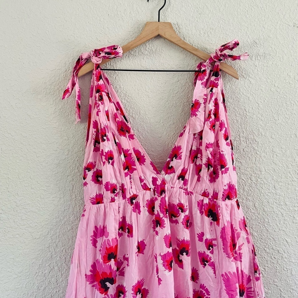 Banjanan Pink Floral Maxi Dress with Fuchsia Flowers - Picture 5 of 16